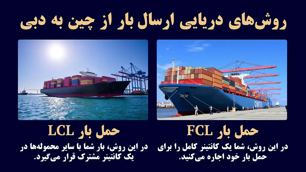 روش‌های حمل دریایی از چین به دبی