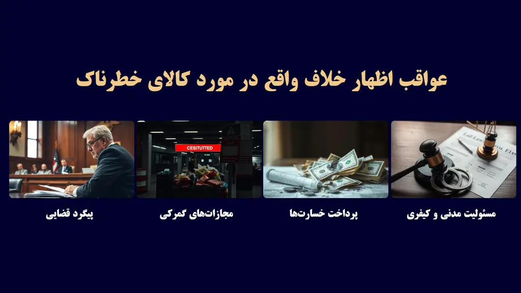 عواقب اظهار خلاف واقع در مورد کالای خطرناک